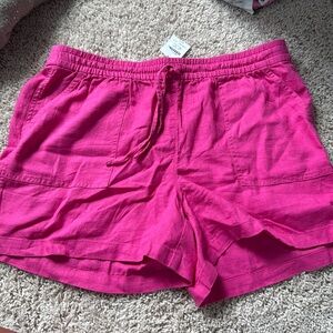 J Crew Pink Linen Shorts